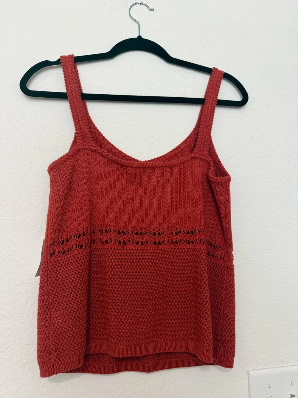 Old Navy Rust Orange Knit V-Neck Tank Top